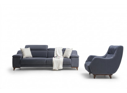 Living Room Complete 2 Piece Three-Seater Sofa Modern Armchair Textile New Furniture Couch
