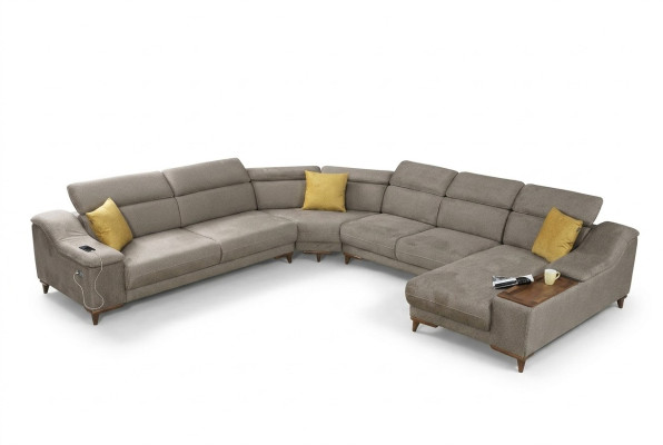 Sofa U-Shape Living Room Corner Sofa Upholstered Furniture Modern Upholstery Textile Design