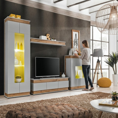 Living Room Set 5-Piece TV Stand Modern Display Cabinet Wood Furniture Luxury Sideboard New