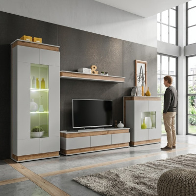 Siv designer wooden TV furniture set for living room 4 pieces