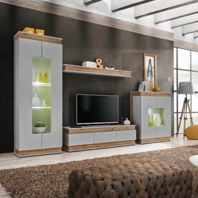 Siv designer wooden TV furniture set for living room 4 pieces