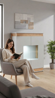 Modern display cabinet living room wall units luxury wooden furniture new