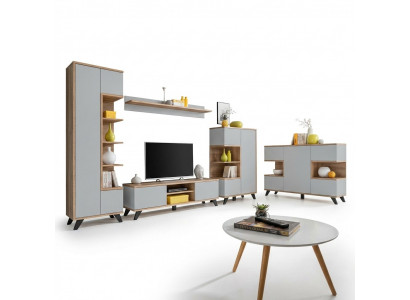 Living room set 5-piece luxury wall units wood furniture set TV stand new