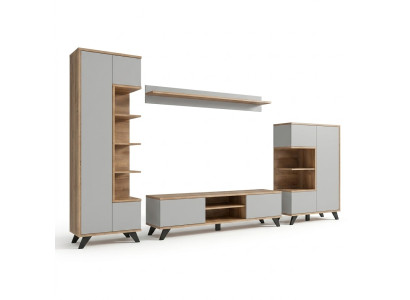 Luxury living room furniture set with TV stand and shelves