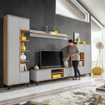 Modern complete wall TV shelf for the living room