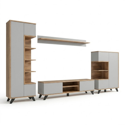 Modern complete wall TV shelf for the living room