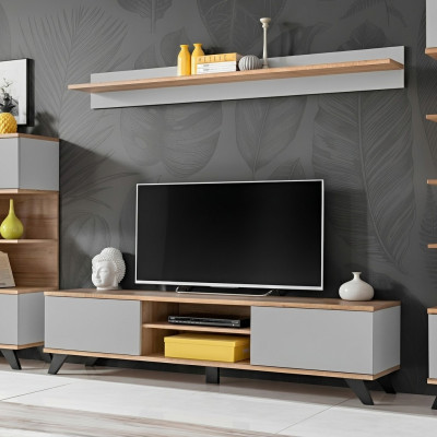 Living room luxury set TV stand modern shelf furniture wood designer