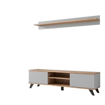 Living room luxury set TV stand modern shelf furniture wood designer
