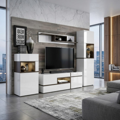 Living room wall unit TV stand shelf luxury design set modern furniture new