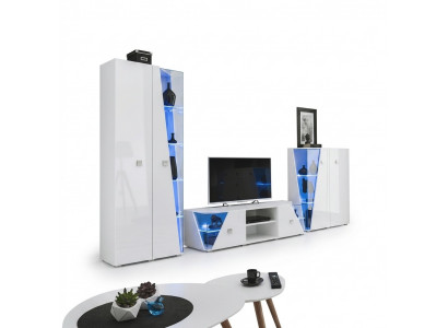 Living room luxury furniture set 3-piece wall unit designer furniture display case wood