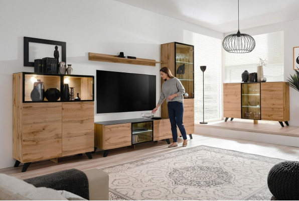 Living room wall unit set 5 pieces luxury living room sideboard TV stand design furnishing