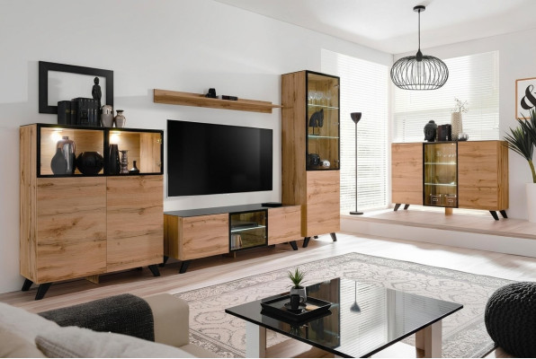 Living room wall unit set 5 pieces luxury living room sideboard TV stand design furnishing