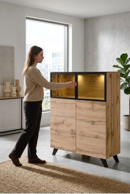 Display cabinet living room furniture cupboard wood furnishing luxury modern design
