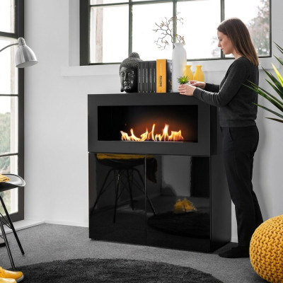 Sideboard with built-in fireplace Modern designer cabinet living room