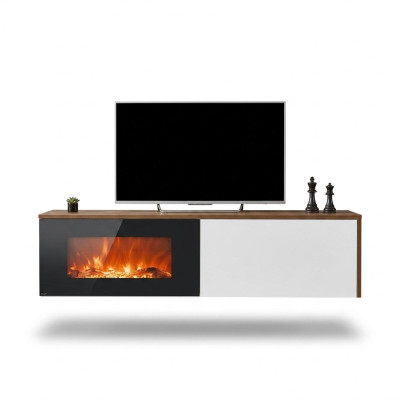 Modern TV stand with fireplace luxury living room new design furniture wood
