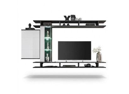 Modern wall unit gray designer living room furniture wood wall cabinet