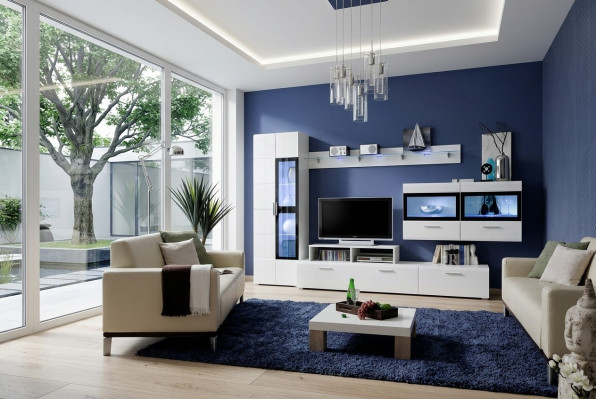 Luxury living room wall unit set, TV stand, display cabinet, wooden wall cabinet, new