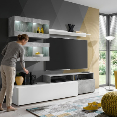 Luxury modern gray wall unit for TV