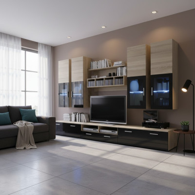 Living room complete TV stand design wall cabinet luxury wall unit furniture new