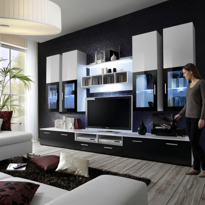 Modern design wall unit wood wall shelves complete TV stand furniture