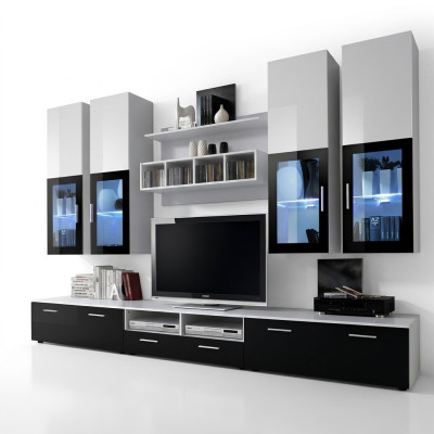 Modern design wall unit wood wall shelves complete TV stand furniture