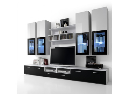 Modern design wall unit wood wall shelves complete TV stand furniture