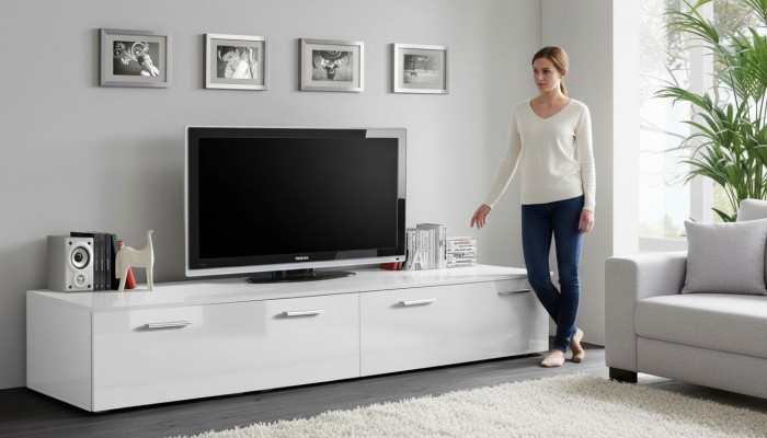 TV stand luxury interior modern living room designer wood furniture