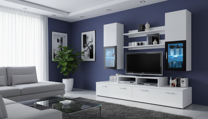 Living Room Complete Wall Unit Shelves Luxury Wall Cabinet New Furniture