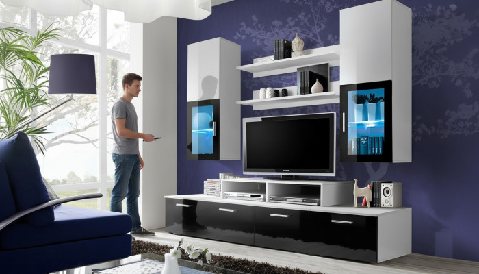 Living Wall Complete TV Stand Luxury Wall Cabinet Modern Designer Furniture