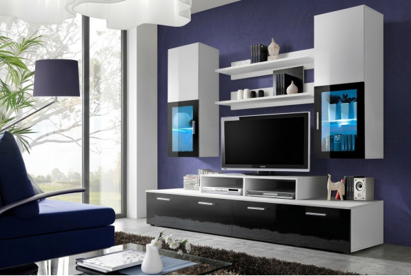 Living Wall Complete TV Stand Luxury Wall Cabinet Modern Designer Furniture