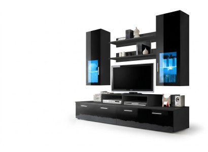 Wall unit wood style modern luxury living room furniture wall cabinet complete