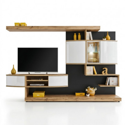 Brown wall unit furnishing luxury living room designer TV stand furniture new