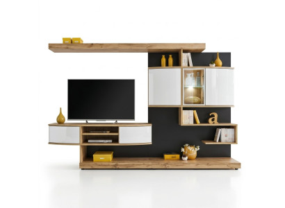 Brown wall unit furnishing luxury living room designer TV stand furniture new