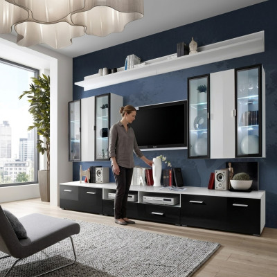 Wall unit TV stand luxury TV stand wood modern designer living room