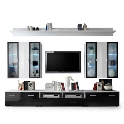 Wall unit TV stand luxury TV stand wood modern designer living room