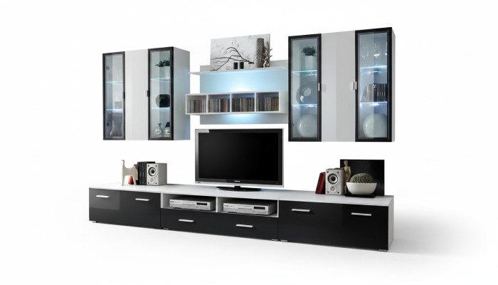 Modern design wall unit TV stand wooden living room furniture TV setup