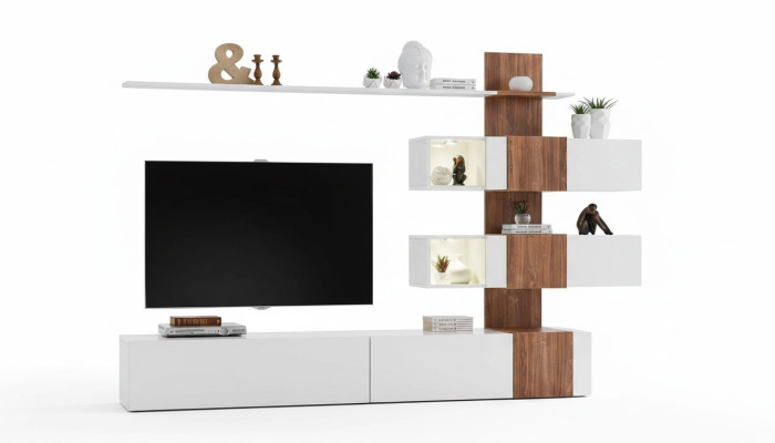 Modern living room wall luxury furniture living room design TV stand wall shelves