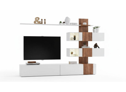 Modern living room wall luxury furniture living room design TV stand wall shelves