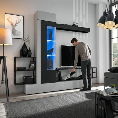 Modern design wall unit TV stand wooden wall shelves luxury living room furniture