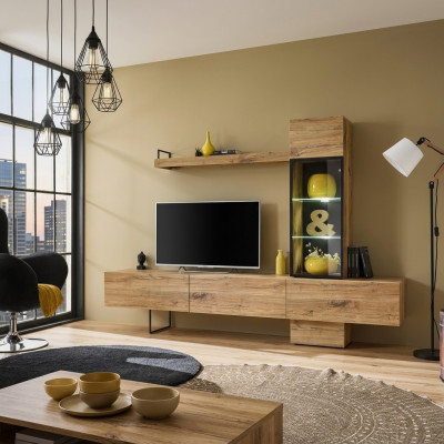 Living Room Wall Unit Designer Living Room Set Lowboard Wall Shelf TV Stand New Furniture
