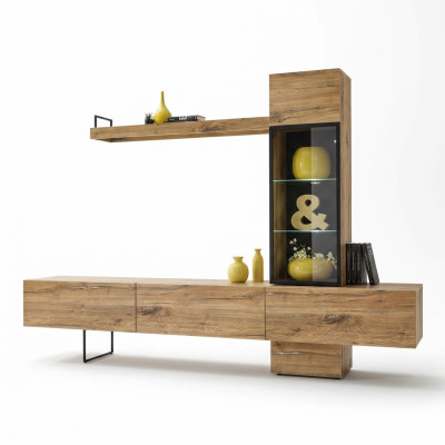 Living Room Wall Unit Designer Living Room Set Lowboard Wall Shelf TV Stand New Furniture