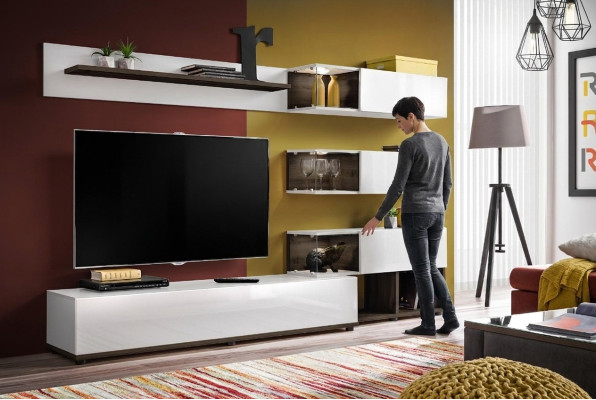 Wall unit design shelf TV stand shelf living room wood furniture