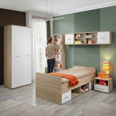 Complete children's room set, nightstand, designer bed, modern wardrobe furniture