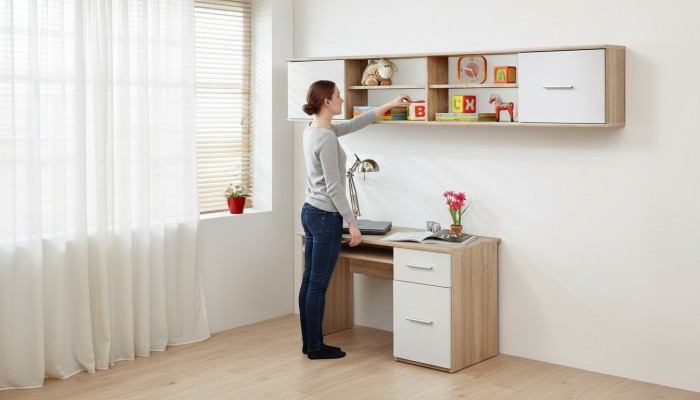 Wall shelf bedroom shelf luxury wood furnishing youth room new furniture.
