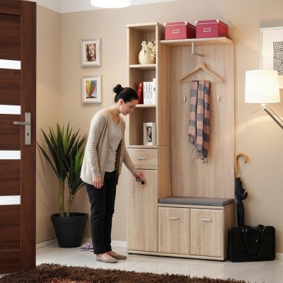 Wardrobe coat rack clothes stand wood modern furniture hallway wardrobe