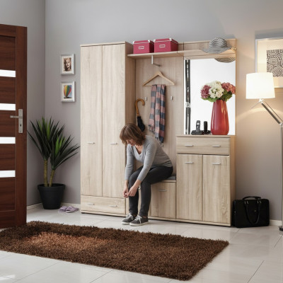 Clothes rack hallway wardrobe, hallway design furniture, wood modern cabinet new