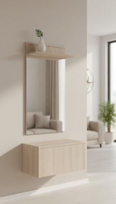 Luxury coat rack hallway mirror clothes stand wooden furniture design