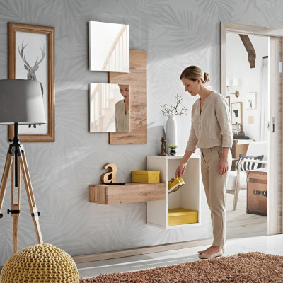Hallway wardrobe furniture modern design wall furnishing wood new entryway