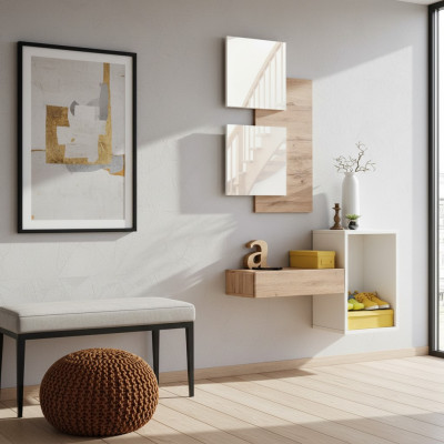 Hallway wardrobe furniture modern design wall furnishing wood new entryway