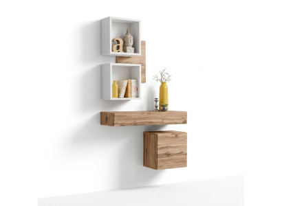 Modern 4-piece entry set with wall shelves and new cabinet
